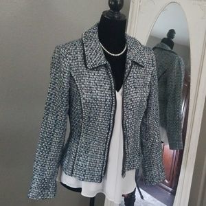 Teal Tweed Blazer WHITE HOUSE BLACK MARKET  sz 2